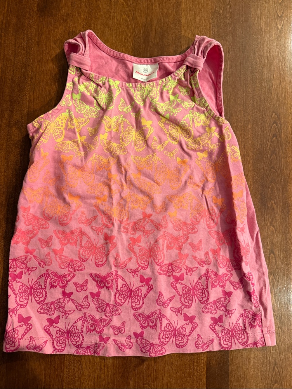 Hanna Andersson Pink Gradient Butterfly Tank Top